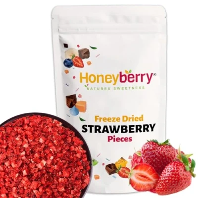 Afbeelding van Lyofhiliseerde aardbeien (70 g), zonder toegevoegde suiker, 100% natuurlijk, glutenvrij, veganistisch