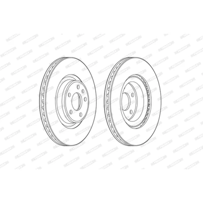 Afbeelding van FERODO PREMIER DDF2597C 1 Remschijf 338 30 5 112 Geventileerd Gecoat Zonder toebehoren AUDI: A4 B9 Avant, A5 Sportback, Saloon