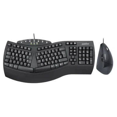 Afbeelding van Perixx PERIDUO 512 DE B Set met toetsenbord en muis Kabelgebonden Ergonomisch QWERTZ Zwart