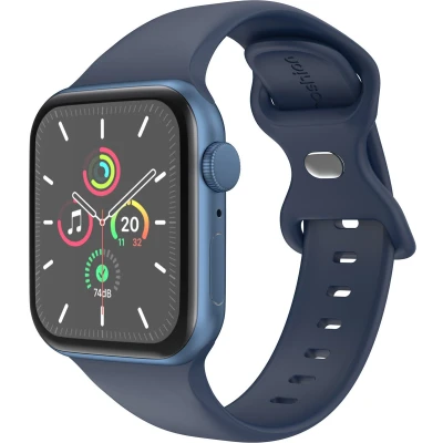 Afbeelding van imoshion Siliconen⁺ bandje voor de Apple Watch Series 1 t/m 10 / SE Ultra (2) (44/45/46/49 mm) Midnight Maat M/L