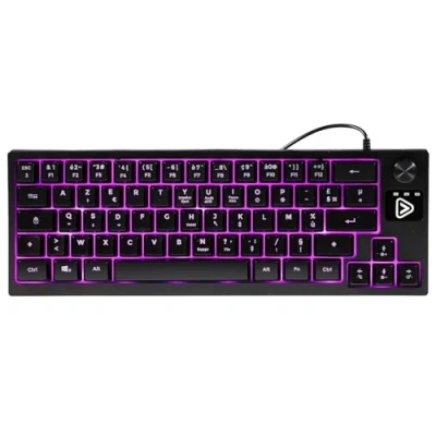 Afbeelding van Onlan CA 50 Compact gaming toetsenbord, TKL membraan, 64 toetsen, anti ghosting, achtergrondverlichting, paars, USB