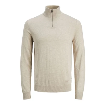 Afbeelding van Jack &amp; Jones Eemil HALF ZIP NOOS Trui, Heren, Maat: Small, Oatmeal