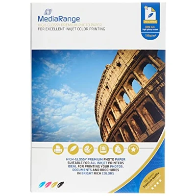 Afbeelding van Foto Papier MediaRange Hoogglans A4 135g 100 Pag.