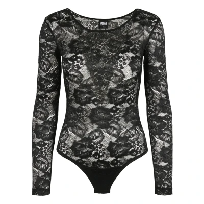 Afbeelding van Urban Classics Ladies LACE Longsleeve BODY Blouse, Dames, Maat: XS, Black