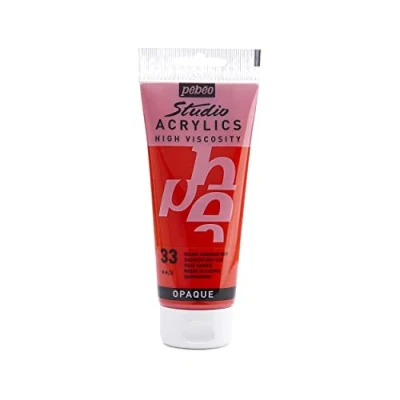 Afbeelding van Pebeo, Kleuren + verf voor doe het zelvers, Studio Acrylverf Fijne (Cadmiumrode imitatie., 100 ml)