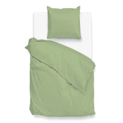 Afbeelding van Zohome Dekbedovertrek Satinado Deken Dekbed Groen 100% Katoen Satijn Uni 140x220 + 1 sloop 60/70 cm