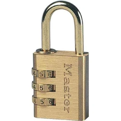 Afbeelding van Hangslot MasterLock combinatieslot messing 30mm