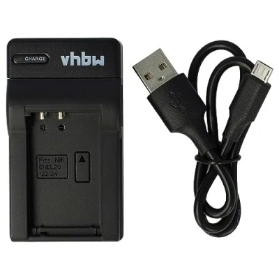 Afbeelding van vhbw USB oplader voor accu, compatibel met Nikon EN EL24, EL20, EL22, accu digitale camera, DSLR, actioncam