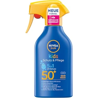 Afbeelding van NIVEA SUN Zonnespray voor kinderen, SPF 50+, hoge zonwering met panthenol, vitamine C en E, extra waterdichte zonnecrèmespray de gevoelige huid (250 ml)