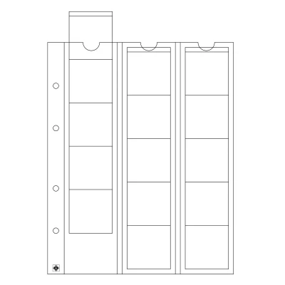 Afbeelding van Leuchtturm Leuchtturm, Optima, Bladen (4 rings) voor Munten Ø 42 mm. (15 st.) Transparant afm: 202x252 per 5 st.