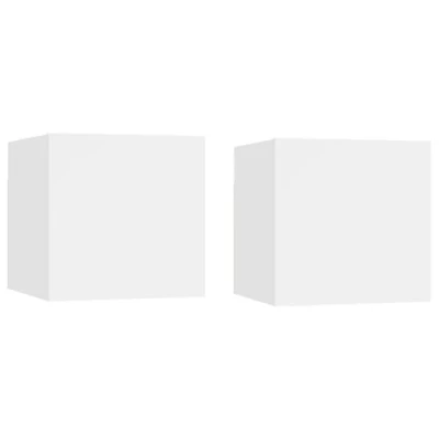 Afbeelding van Nachtkastjes 2 st 30,5x30x30 cm spaanplaat wit