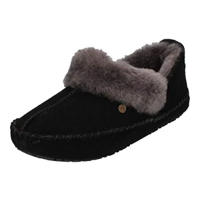 Afbeelding van Warmbat Australia Barrine Pantoffels, Dames, Maat: 39, Black Suède