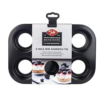 Afbeelding van Mini Sandwich Bakvorm, Losse Bodem, Voor 6 Stuks Tala Performance