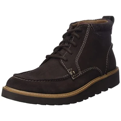 Afbeelding van Clarks Barnes Mid Fashion heren boot suède donkerbruin, 41 EU, donkerbruin