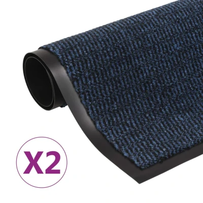 Afbeelding van Droogloopmatten 2 st rechthoekig getuft 80x120 cm blauw