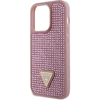 Afbeelding van Guess Rhinestones Back Cover Geschikt voor Apple iPhone 15 Pro (6.1&quot;) Roze