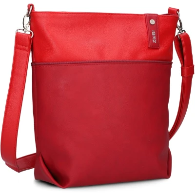 Afbeelding van ZWEI® J12 JANA klassieke schoudertas extra schouderriem portemonnee Cherry