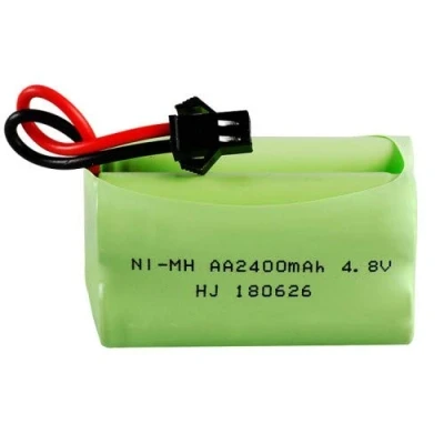 Afbeelding van YUNIQUE GREEN CLEAN POWER Oplaadbare Ni MH batterij 4,8 V 2400 mAh AA SM 2P aansluiting voor RC boot, bus, radiofly space kondor drone incl. USB kabel, groen
