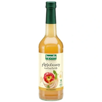Afbeelding van Byodo Natuurlijke biologische ciderazijn, volledig fruitig van zongerijpte appels, veganistisch en vegetarisch, zonder verwarming of filter, 0,5 liter veelzijdig inzetbaar