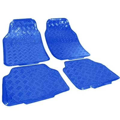 Afbeelding van WOLTU 7109 Universele autovloermat, autotapijt met aluminium look, blauw