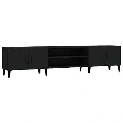 Image de vidaXL Meuble TV noir 180x31,5x40 cm bois d&#039;ingénierie816265
