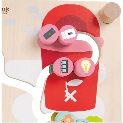 Afbeelding van Classic World Houten Bord Sorteerspel 2in1 Stad en Afval Scheiden