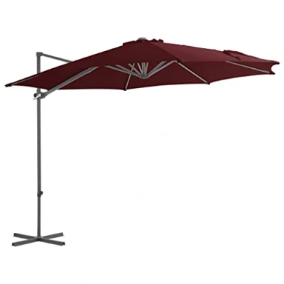 Afbeelding van vidaXL Vrijstaande parasol, stalen mast, terras, meerdere maten, meerkleurig, Rood