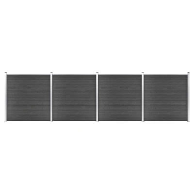 Afbeelding van Schuttingpanelenset 699x186 cm HKC zwart