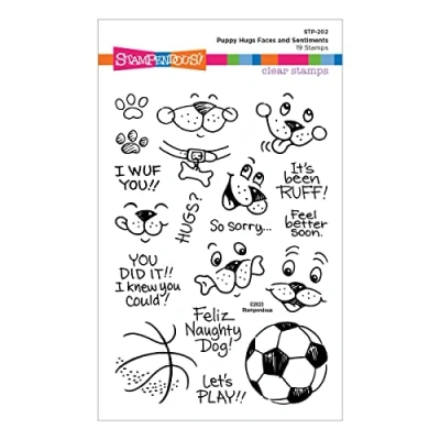 Afbeelding van Stampendous Puppy Hugs Faces and Sentiments Clear Stamps (STP 202) (DISCONTINUED)
