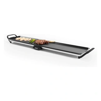 Afbeelding van Grillplaat Tristar BP 2670 Tafelgrill XL: 100 x 23 cm voor binnen en buiten BPA Free Gourmet bakplaat op tafel 10 tot 12 personen Met regelbare thermostaat Anti aanbaklaag Zwart