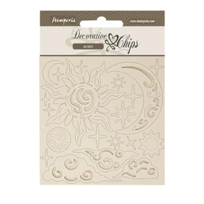 Afbeelding van Stamperia SCB251 decoratieve chips, bruin, 14 x 0,1 cm