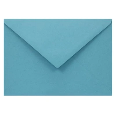 Afbeelding van Netuno 25 gerecyclede blauwe enveloppen C6 114 x 162 mm 110 g Woodstock Azzurro puntige flap eco vintage kleurrijke voor bruiloft verjaardagen Kerstmis uitnodigingen wenskaarten