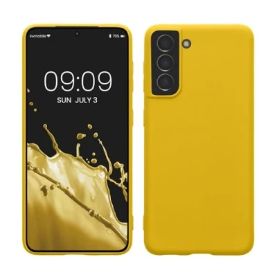 Afbeelding van kwmobile telefoonhoesje geschikt voor Samsung Galaxy S21 Hoesje smartphone Back cover in stralend geel