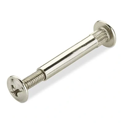 Afbeelding van SOTECH 20 stuks meubelschroeven, CONNECT Ø 5 mm, met M4 schroefdraad, verbindingsschroeven vernikkelde stalen huls, voor houtdikte 31 40 kruiskopconnector PZ2 en lemmet
