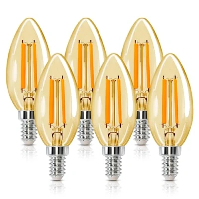 Afbeelding van Aigostar Retro vintage E14 6 W LED lampen, komt overeen met 51 halogeenlamp, 660 lumen, warm licht 2200 K, decoratieve lamp C35, hoek 330º, CRI ≥ 80, stuks
