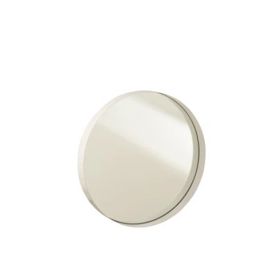 Afbeelding van J line Ronde spiegel met metalen boord wit M 18582