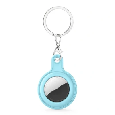 Afbeelding van AirTag case gel series sleutelhanger met ring lichtblauw