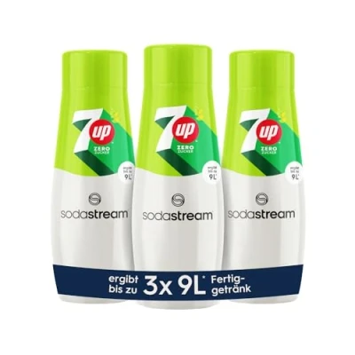 Afbeelding van SodaStream Siroop 3 x 7UP Zero Suiker: 1 fles geeft 9 liter kant en klare drank, in enkele seconden bereid altijd vers, 440 ml