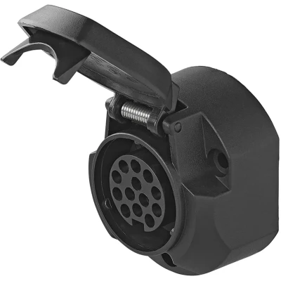 Afbeelding van Pro Plus Stekkerdoos 13 Polig PVC Type Jaeger met Micro Switch Zwart