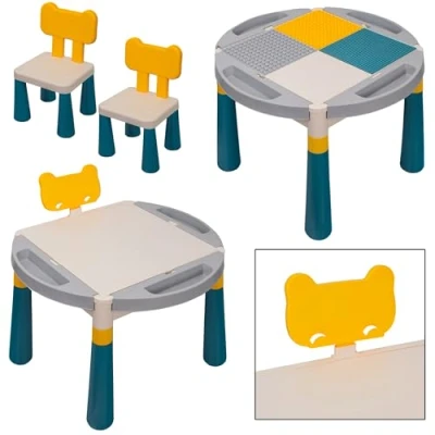 Afbeelding van COIL Kinderzitjesgroep, kindertafelgroep, kinderstoel, kindertafel, materiaal: PP ABS, 2 in 1 blokken of tekening (meerkleurig)