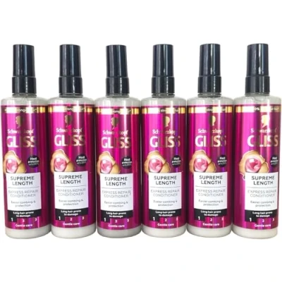 Afbeelding van Gliss Schwarzkopf Long &amp; Sublime Express Conditioner voor lang haar, zonder uitspoelen, 6 stuks à 200 ml (in totaal 1200 m)