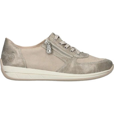 Afbeelding van Rieker Sneakers laag, Dames, Maat: 39, Beige Imitatieleer/ textiel