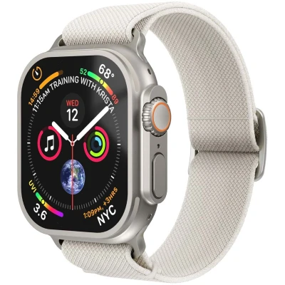 Afbeelding van Vonmählen Geweven polsband voor Apple Watch 42 44 45 49 mm Beige (Nylon), Horlogebandjes,