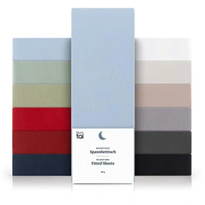 Afbeelding van Blumtal Hoeslaken Microfiber Hoeslakens 180 x 200 30cm Katoen Lichtblauw