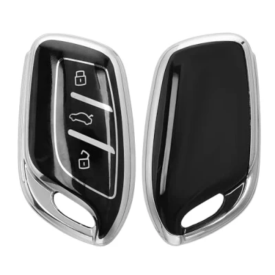 Afbeelding van kwmobile autosleutel hoesje geschikt voor MG 3 knops ZS MG4 MG5 MG6 hoes TPU behuizing Beschermende auto sleutel case Sleuteletui in zwart / zilver