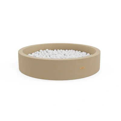 Afbeelding van Jupiduu Ballenbad Ø115xH25cm Inclusief 300 ballen Dark Beige