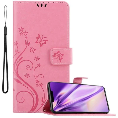 Afbeelding van Cadorabo Hoesje geschikt voor Huawei MATE 30 PRO in BLOEMEN ROZE Beschermhoes bloemmotief met magnetische sluiting, standfunctie en kaartsleuven Book Case Cover Etui