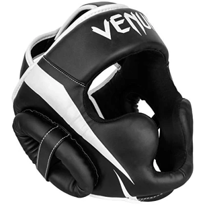 Afbeelding van Venum ELITE Headgear Kickboks Hoofdbeschermer Zwart Wit