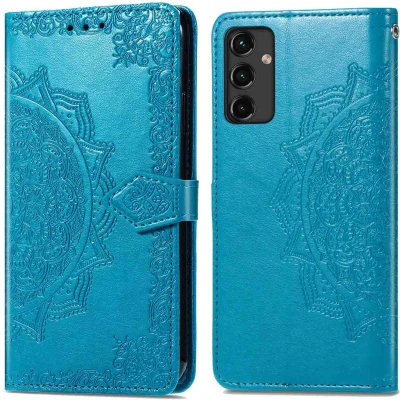 Afbeelding van iMoshion Hoesje Met Pasjeshouder Geschikt voor Samsung Galaxy A14 (5G) / (4G) Mandala Bookcase Turquoise