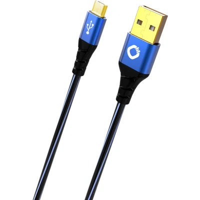Afbeelding van Oehlbach USB Plus Micro 2.0 [1x A stekker 1x B stekker] 0.50 m Blauw Vergulde steekcontacten
